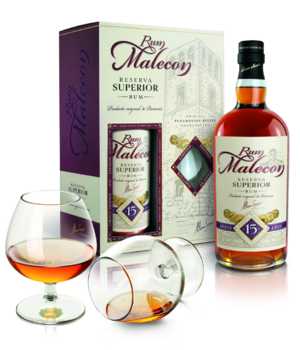 Malecon 15y + 2 Glazen