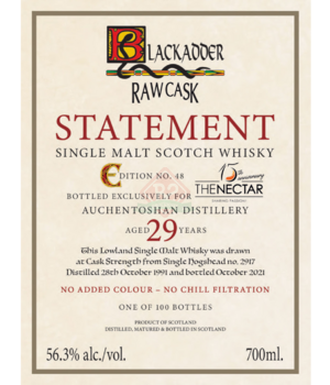 Auchentoshan 1991 29y 56,1° Nectar (Blackadder - Raw Cask)