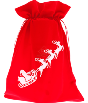 Luxe Zak Van De Kerstman - Fluweel Rood - 30x40cm