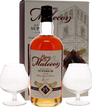 Malecon 15y + 2 Glazen