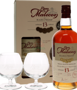 Malecon Rare Proof 13y + 2 Verres Boîte Incl.