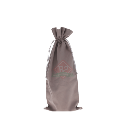 Fluweel Luxe Flessenzakje - Zilver - 16x37cm
