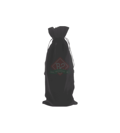 Fluweel Luxe Flessenzakje - Zwart - 16x37cm