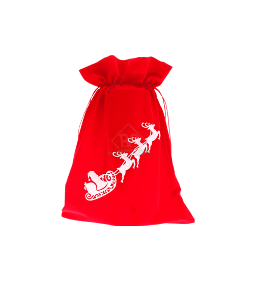 Luxe Zak Van De Kerstman - Fluweel Rood - 30x40cm