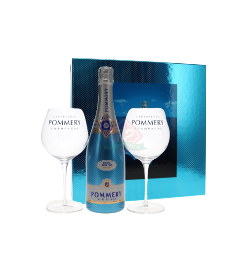 Pommery Blue Sky + 2 Glazen
