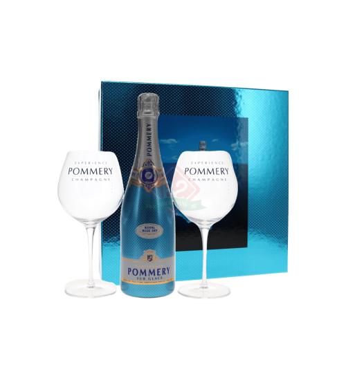 Pommery Blue Sky + 2 Glazen